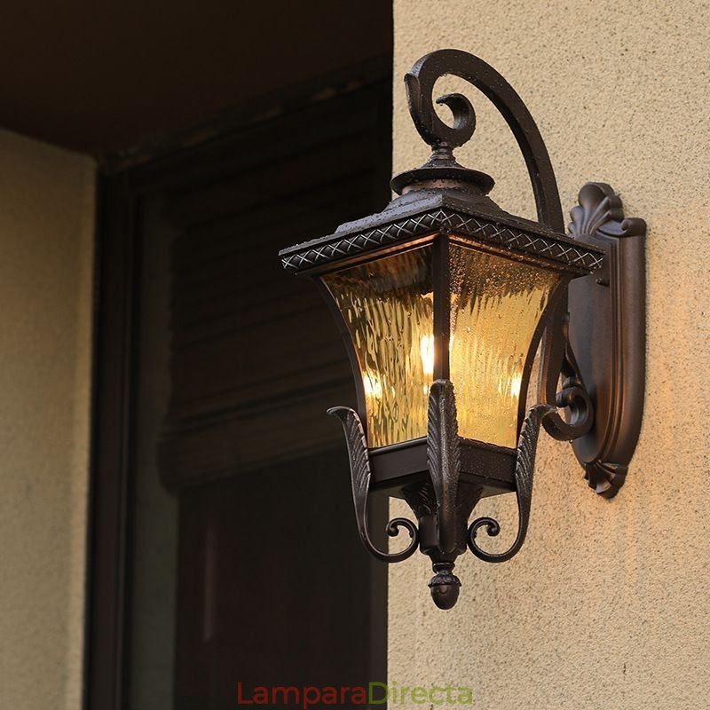 Lámpara de pared de vidrio impermeable de un solo cabezal para exteriores china, para patio y pasillo