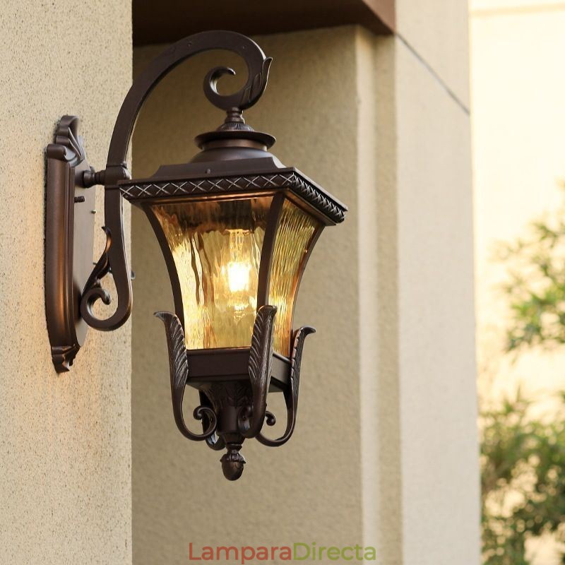 Lámpara de pared de vidrio impermeable de un solo cabezal para exteriores china, para patio y pasillo