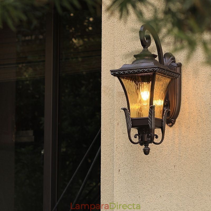 Lámpara de pared de vidrio impermeable de un solo cabezal para exteriores china, para patio y pasillo