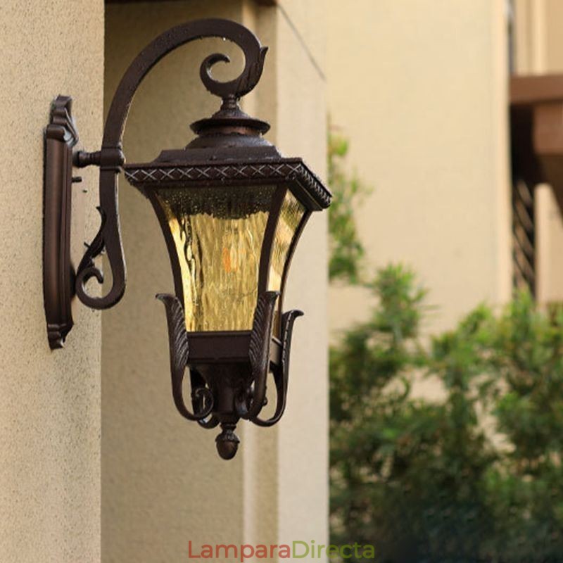Lámpara de pared de vidrio impermeable de un solo cabezal para exteriores china, para patio y pasillo