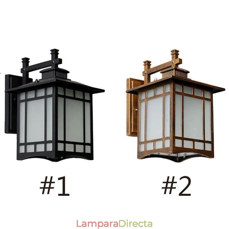 Lámpara de pared estilo chino para exteriores, impermeable, con forma de pabellón, para jardín y balcón.