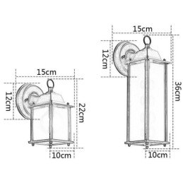 Aplique de pared europeo para exteriores, impermeable, cuadrado, para patio, jardín y balcón.