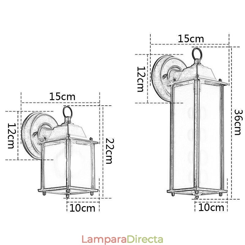 Aplique de pared europeo para exteriores, impermeable, cuadrado, para patio, jardín y balcón.