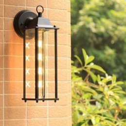 Aplique de pared europeo para exteriores, impermeable, cuadrado, para patio, jardín y balcón.