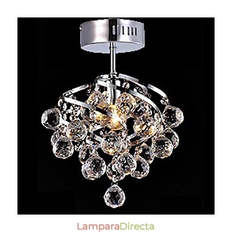Lámpara colgante de cristal cromado, moderna, contemporánea, tradicional, clásica, campestre Lámpara colgante de cristal cromado, moderna, contemporánea, tradicional, clásica, campestre