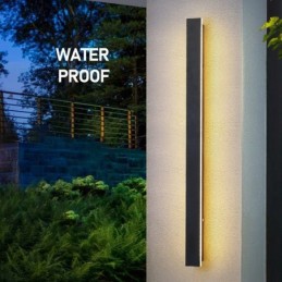 Aplique de pared moderno y contemporáneo para exteriores, largo, IP44, para porche, patio y jardín.