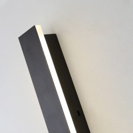 Aplique de pared moderno y contemporáneo para exteriores, largo, IP44, para porche, patio y jardín.
