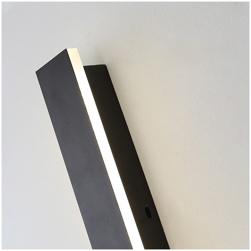 Aplique de pared moderno y contemporáneo para exteriores, largo, IP44, para porche, patio y jardín.