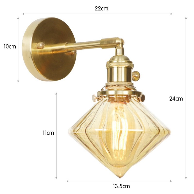 Lámpara de pared moderna con pantalla de cristal