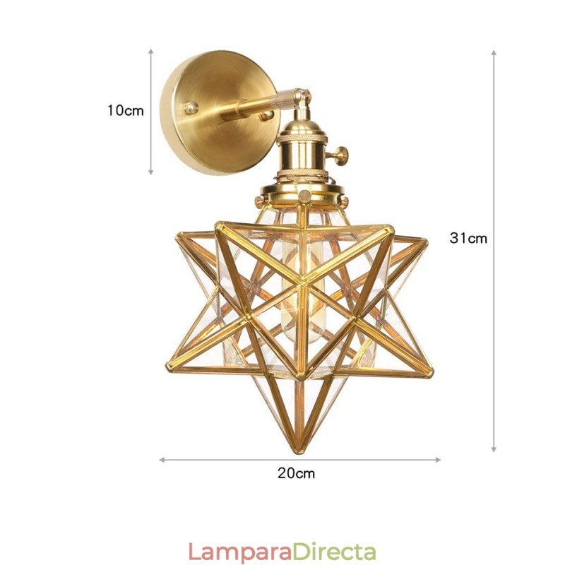 Lámpara de pared moderna con pantalla de cristal