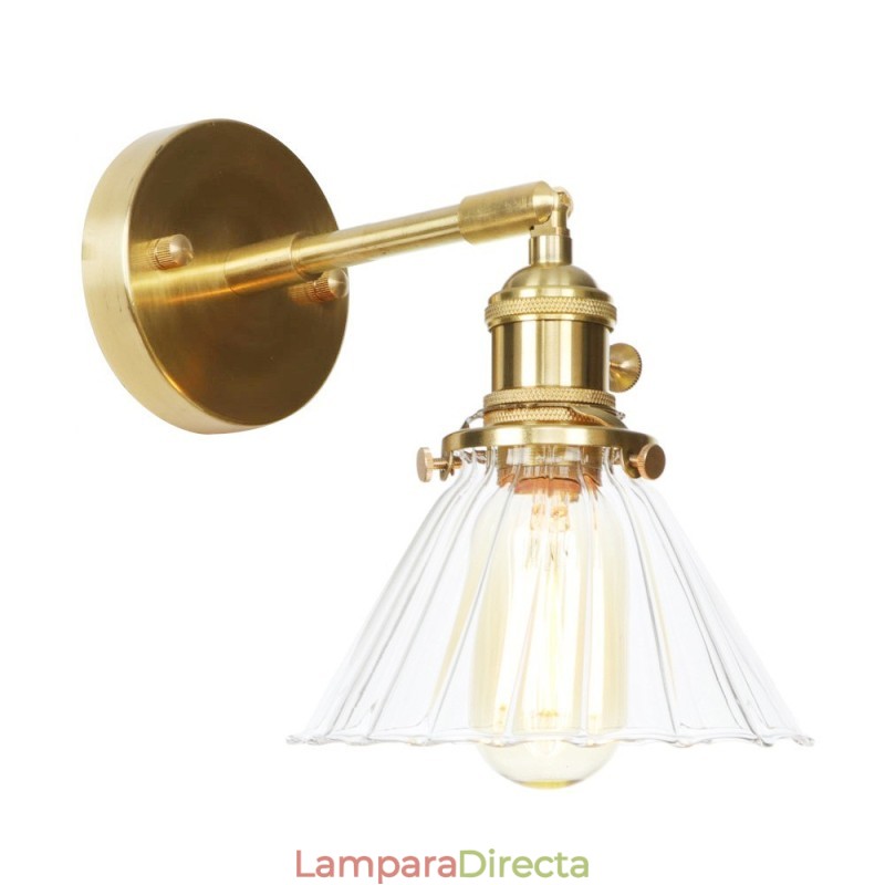 Lámpara de pared moderna con pantalla de cristal