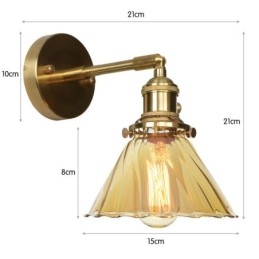Lámpara de pared moderna con pantalla de cristal
