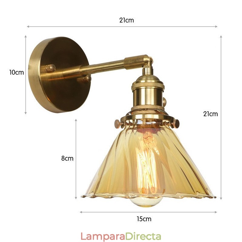 Lámpara de pared moderna con pantalla de cristal