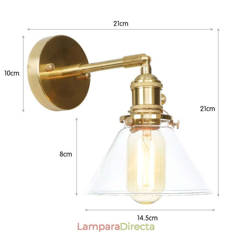 Lámpara de pared moderna con pantalla de cristal