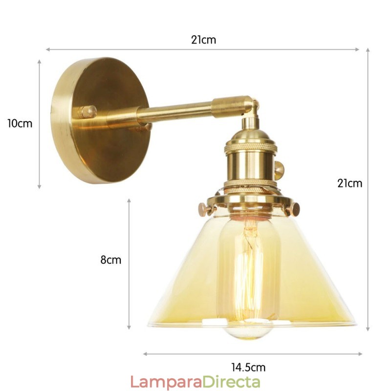 Lámpara de pared moderna con pantalla de cristal