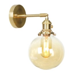 Lámpara de pared moderna con forma de frijol y pantalla esférica de cristal