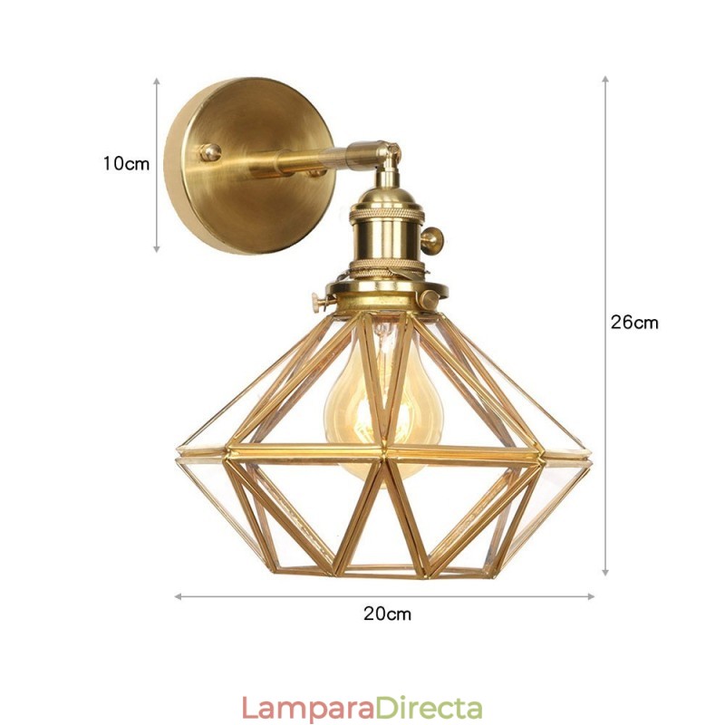 Lámpara de pared moderna con pantalla de cristal