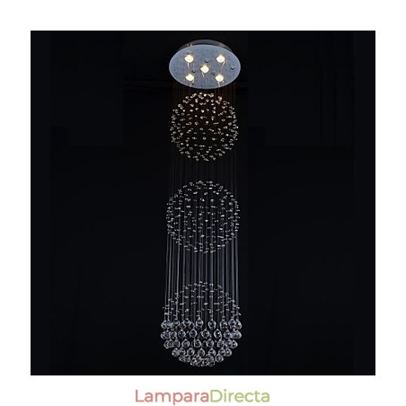 Lámpara de techo moderna contemporánea de metal cromado y cristal Lámpara de techo moderna contemporánea de metal cromado y cristal