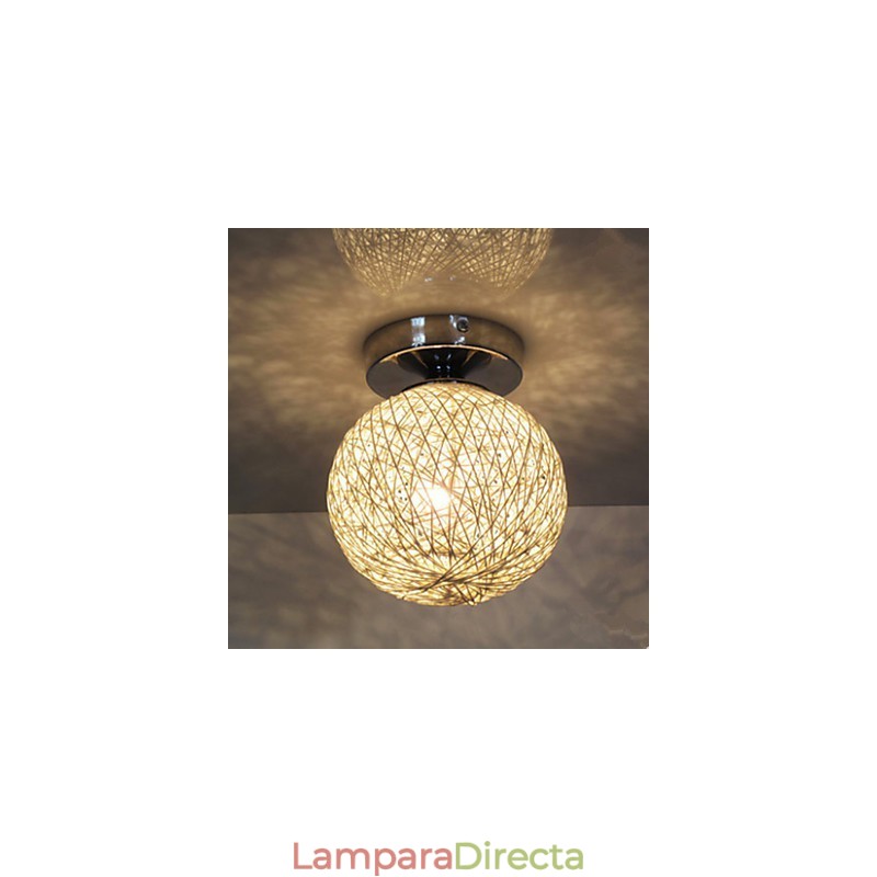 Lámpara de techo moderna contemporánea de metal cromado con forma de globo