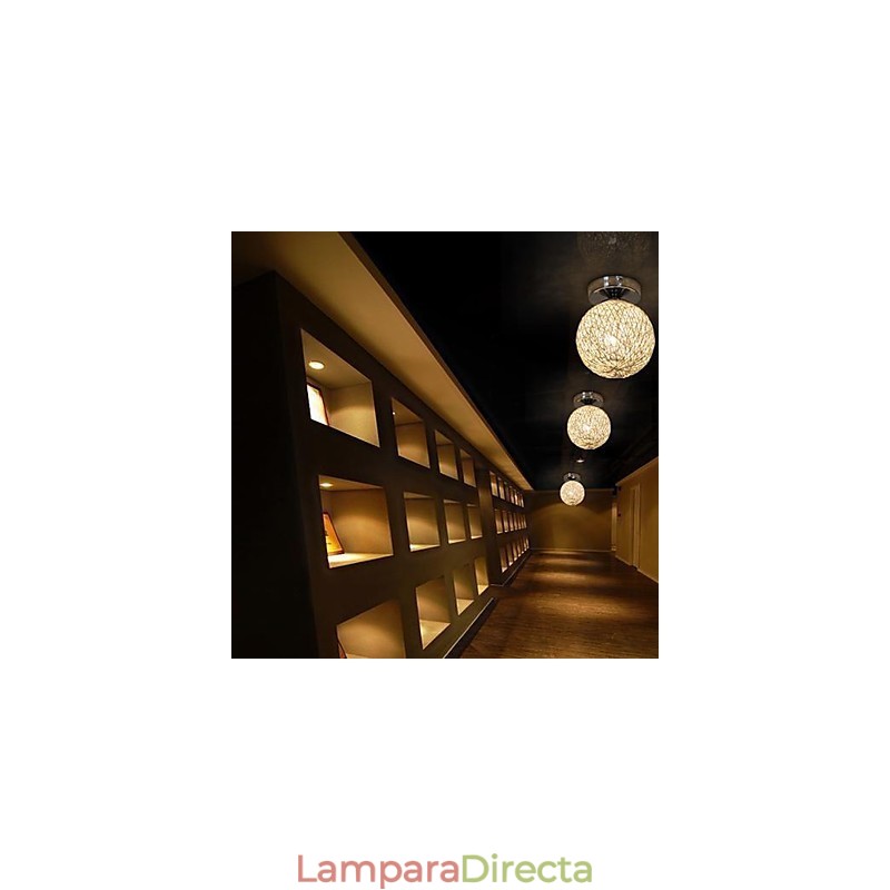 Lámpara de techo moderna contemporánea de metal cromado con forma de globo
