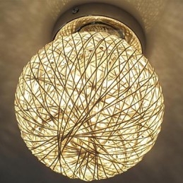Lámpara de techo moderna contemporánea de metal cromado con forma de globo