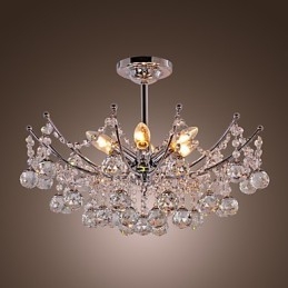 Lujosa lámpara colgante de cristal con 6 luces
