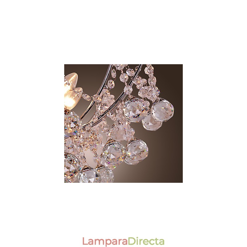 Lujosa lámpara colgante de cristal con 6 luces