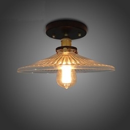 Lámpara de techo de mesa industrial retro estilo campestre americano, 110 V, espiral, vidrio transparente, iluminación decorativa para el hogar