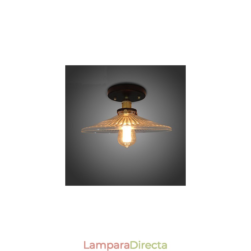 Lámpara de techo de mesa industrial retro estilo campestre americano, 110 V, espiral, vidrio transparente, iluminación decorativa para el hogar