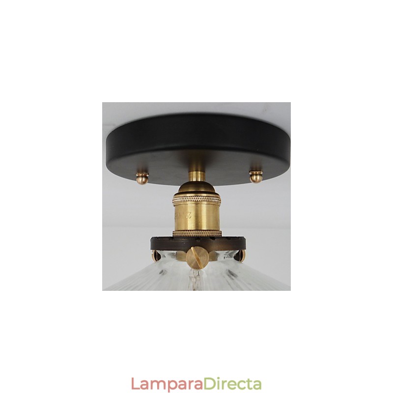 Lámpara de techo de mesa industrial retro estilo campestre americano, 110 V, espiral, vidrio transparente, iluminación decorativa para el hogar
