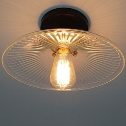 Lámpara de techo de mesa industrial retro estilo campestre americano, 110 V, espiral, vidrio transparente, iluminación decorativa para el hogar