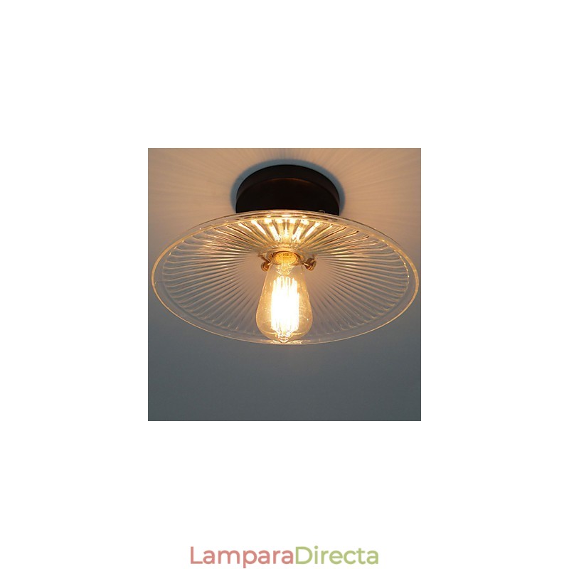 Lámpara de techo de mesa industrial retro estilo campestre americano, 110 V, espiral, vidrio transparente, iluminación decorativa para el hogar