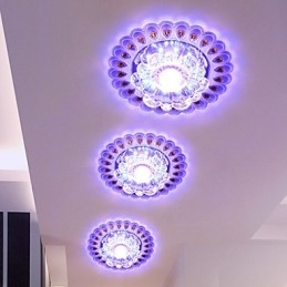 Lámpara de techo de cristal SMD de 3 W, tubo de luz creativo, luz de cúpula de colores vibrantes.
