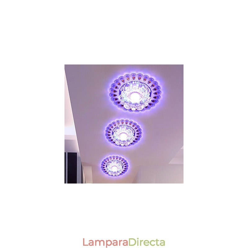 Lámpara de techo de cristal SMD de 3 W, tubo de luz creativo, luz de cúpula de colores vibrantes.