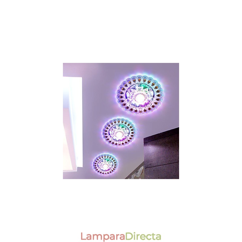 Lámpara de techo de cristal SMD de 3 W, tubo de luz creativo, luz de cúpula de colores vibrantes.