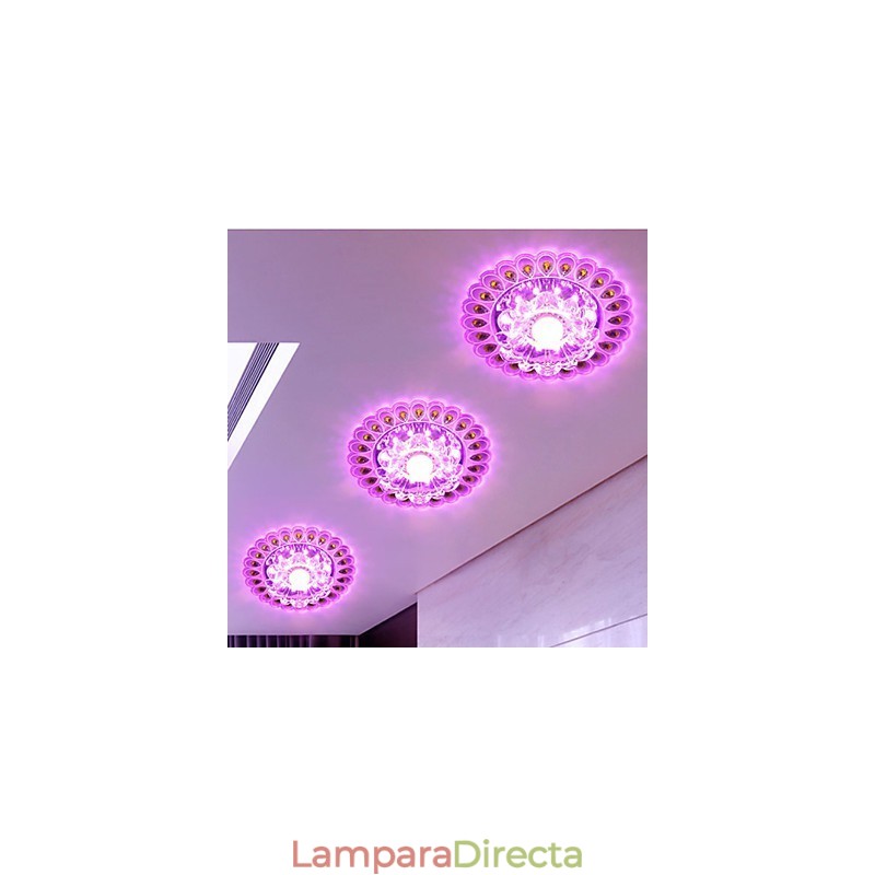 Lámpara de techo de cristal SMD de 3 W, tubo de luz creativo, luz de cúpula de colores vibrantes.