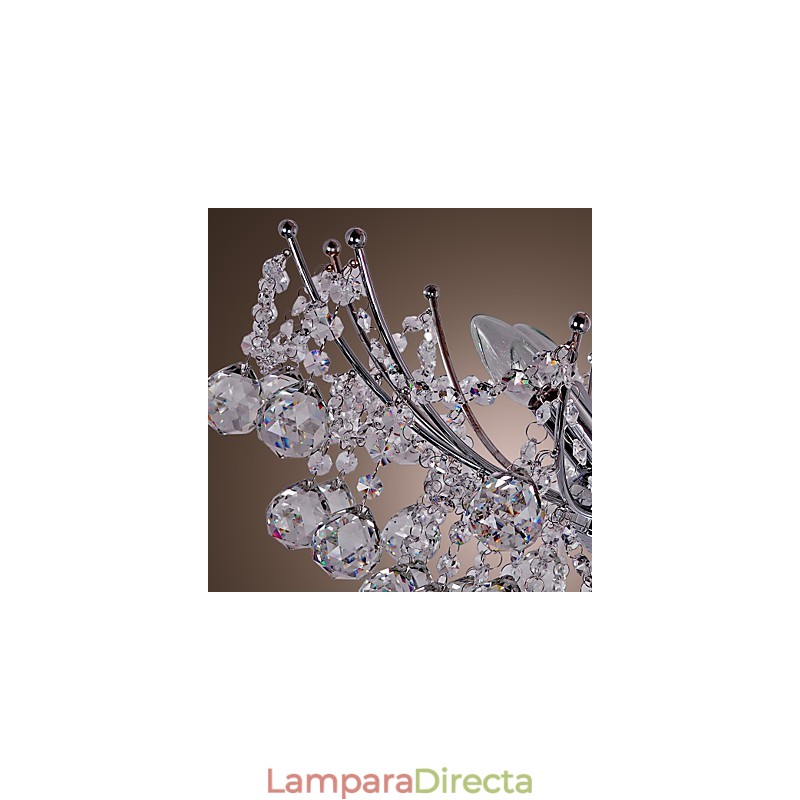 Lujosa lámpara colgante de cristal con 6 luces