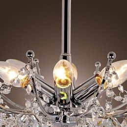 Lujosa lámpara colgante de cristal con 6 luces