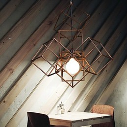 Lámpara colgante de 1 luz estilo vintage minimalista con pintura de hierro