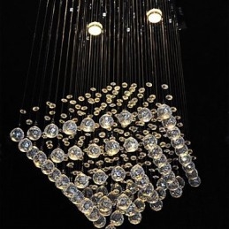 Lámpara empotrada de 4 luces de cristal transparente con diseño sencillo