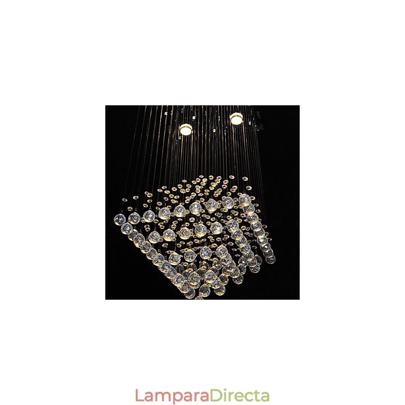 Lámpara empotrada de 4 luces de cristal transparente con diseño sencillo