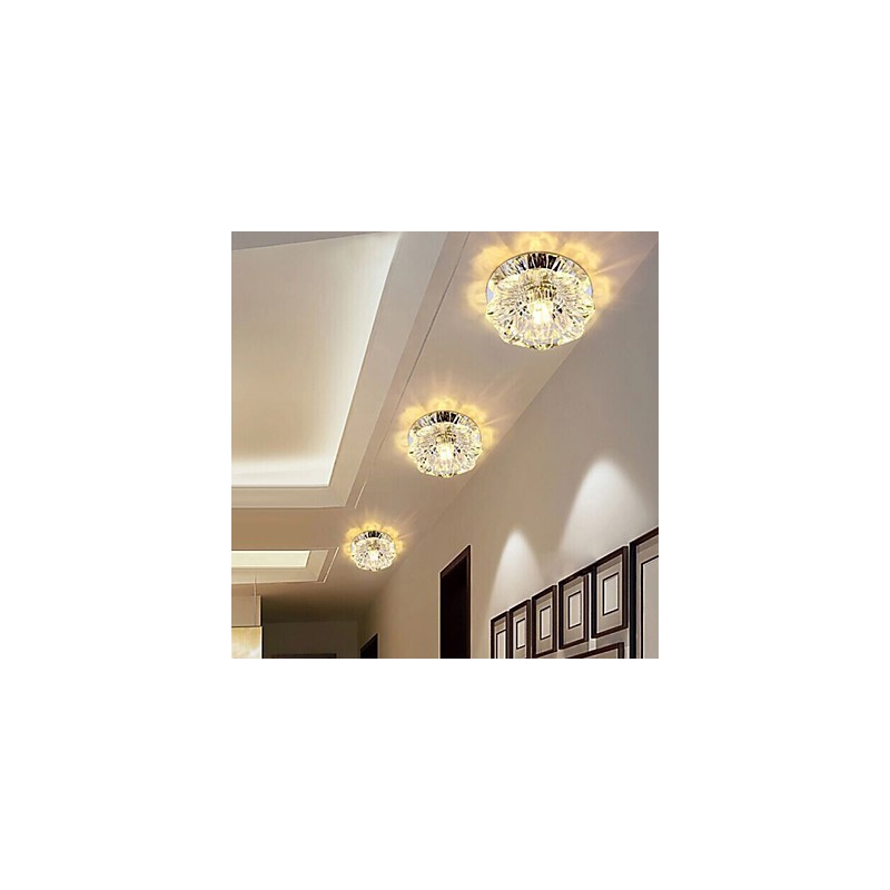 Lámpara de techo de cristal SMD de 3 W, tubo de luz creativo, luz de cúpula de colores