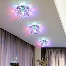 Lámpara de techo de cristal SMD de 3 W, tubo de luz creativo, luz de cúpula de colores