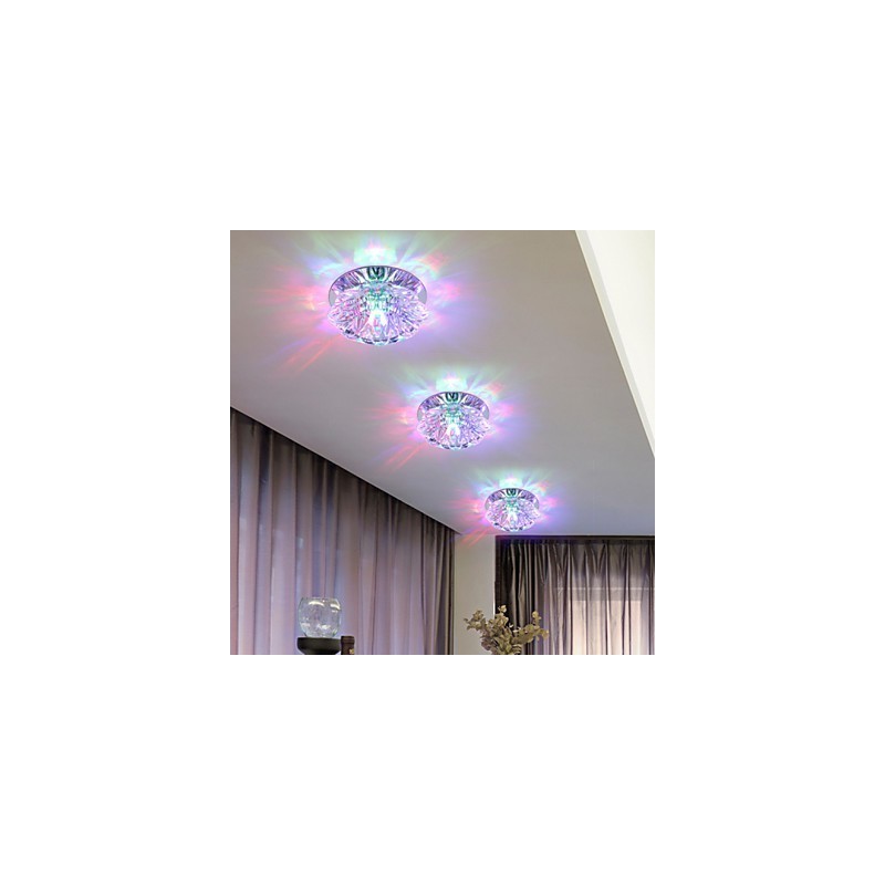 Lámpara de techo de cristal SMD de 3 W, tubo de luz creativo, luz de cúpula de colores
