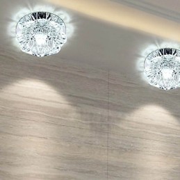 Lámpara de techo de cristal SMD de 3 W, tubo de luz creativo, luz de cúpula de colores