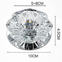 Lámpara de techo de cristal SMD de 3 W, tubo de luz creativo, luz de cúpula de colores