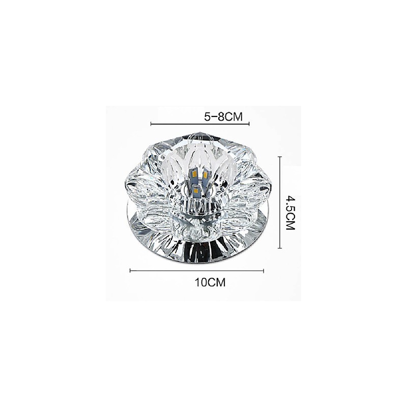 Lámpara de techo de cristal SMD de 3 W, tubo de luz creativo, luz de cúpula de colores