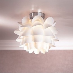 Lámpara colgante de techo con diseño de flor blanca, 1 luz