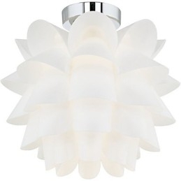 Lámpara colgante de techo con diseño de flor blanca, 1 luz
