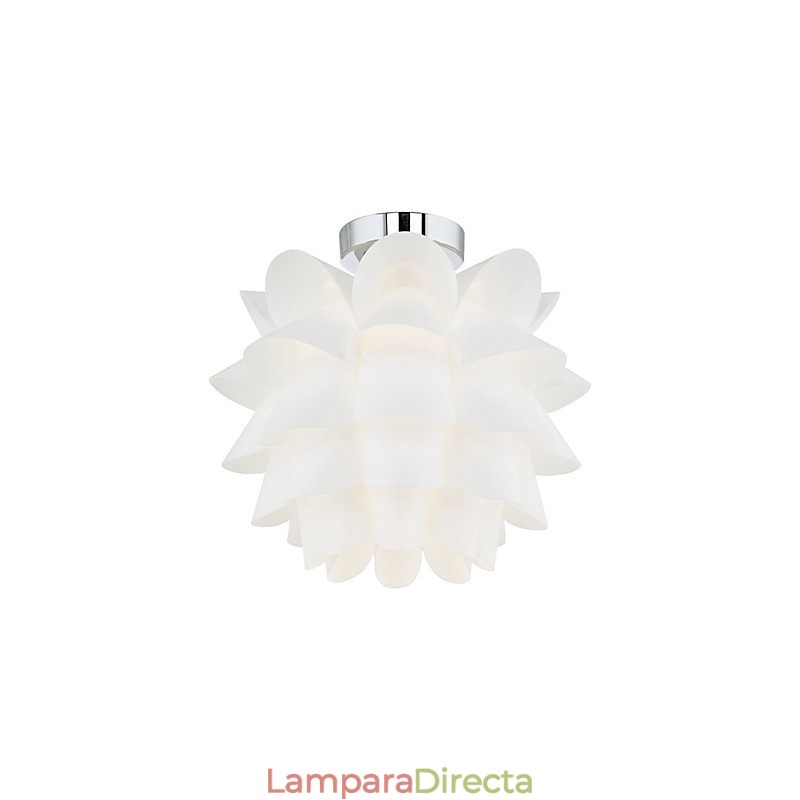 Lámpara colgante de techo con diseño de flor blanca, 1 luz